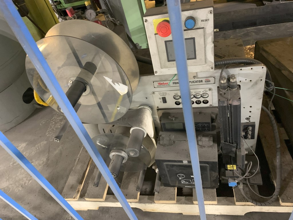 Weber 5300 Label Printer Applicator, Machine ID:9200 Weber 5300 Label Printer Applicator, Machine ID:9200